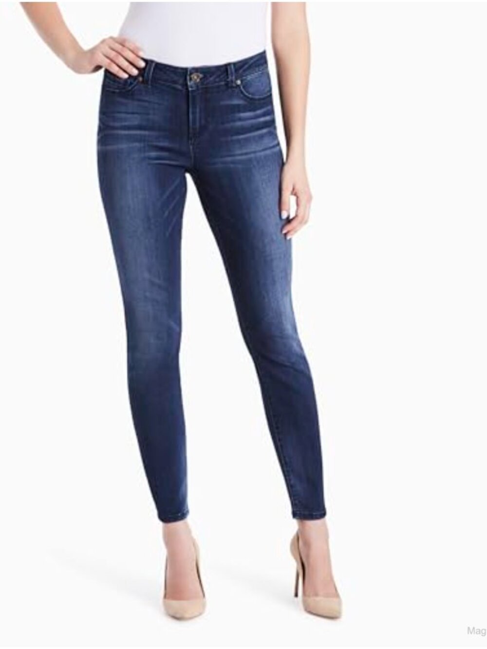 Boho Patterned Skinny Jeans - 5 Pockets Low Rise Stretchable Cotton Blend